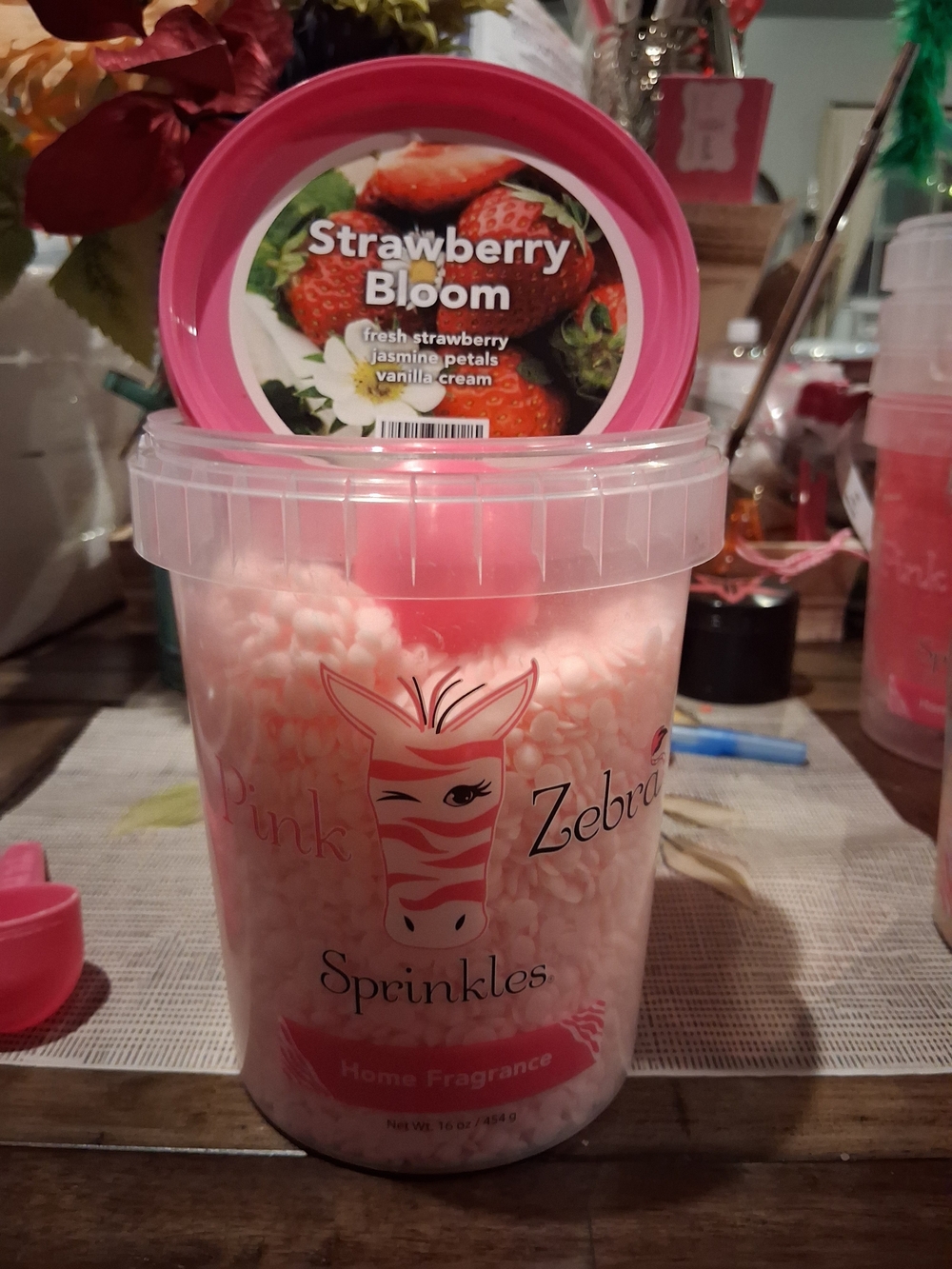 Pink Zebra Strawberry Bloom Sprinkles - Pink